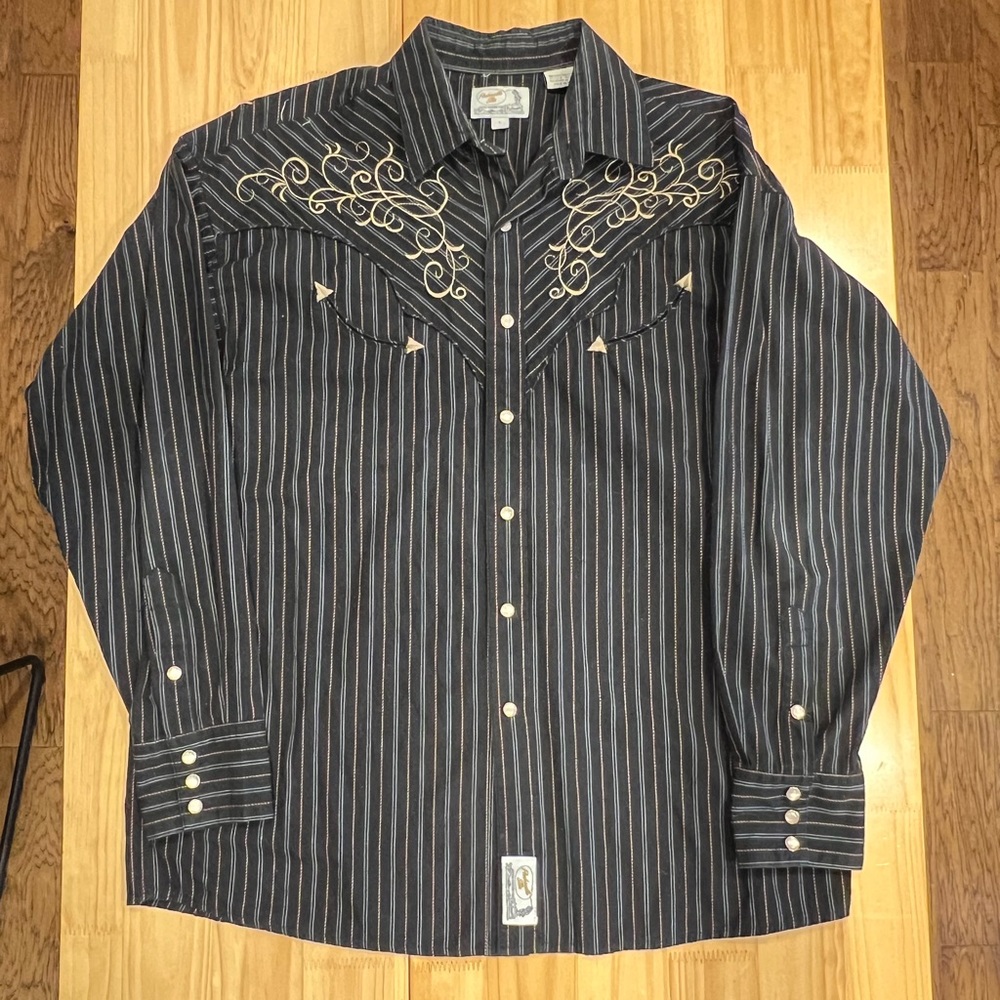 Panhandle Slim Embroidered Floral Pearl Snap Western Shirt Men’s Size Large
